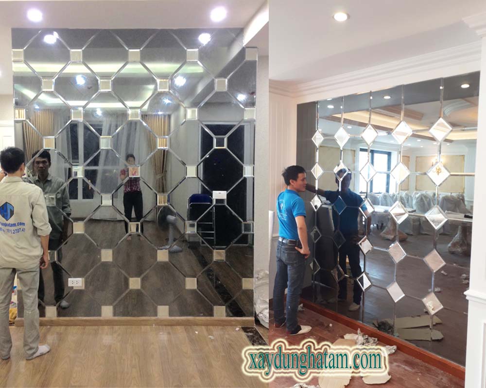 gương ghép trang trí màu đen