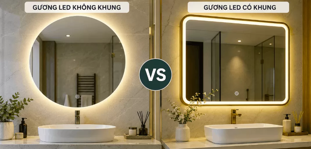gương led có khung và không khung