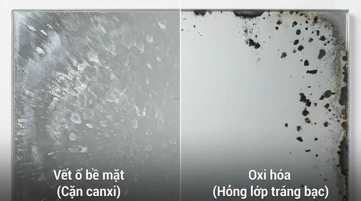 Cách xử lý gương nhà tắm bị ố theo từng tình trạng
