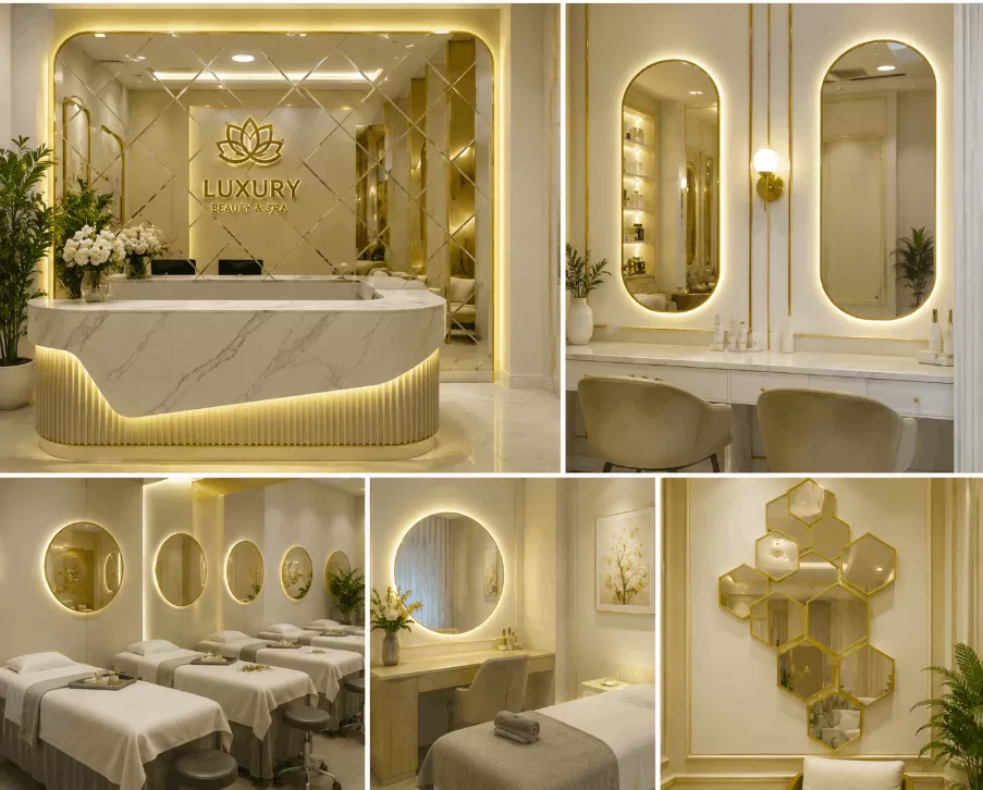 Mẫu gương trang trí spa, thẩm mỹ viện đẹp
