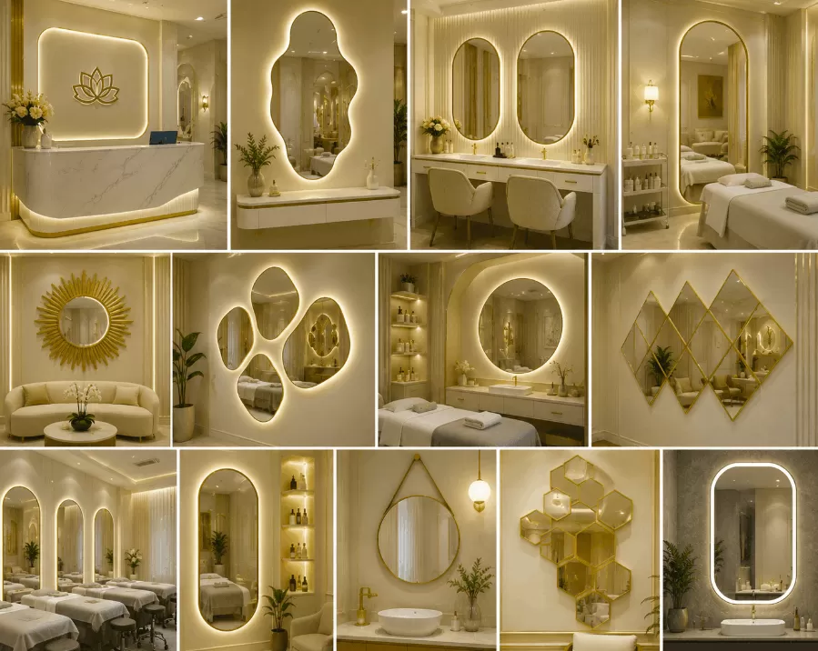 Tổng hợp mẫu gương trang trí spa hiện đại