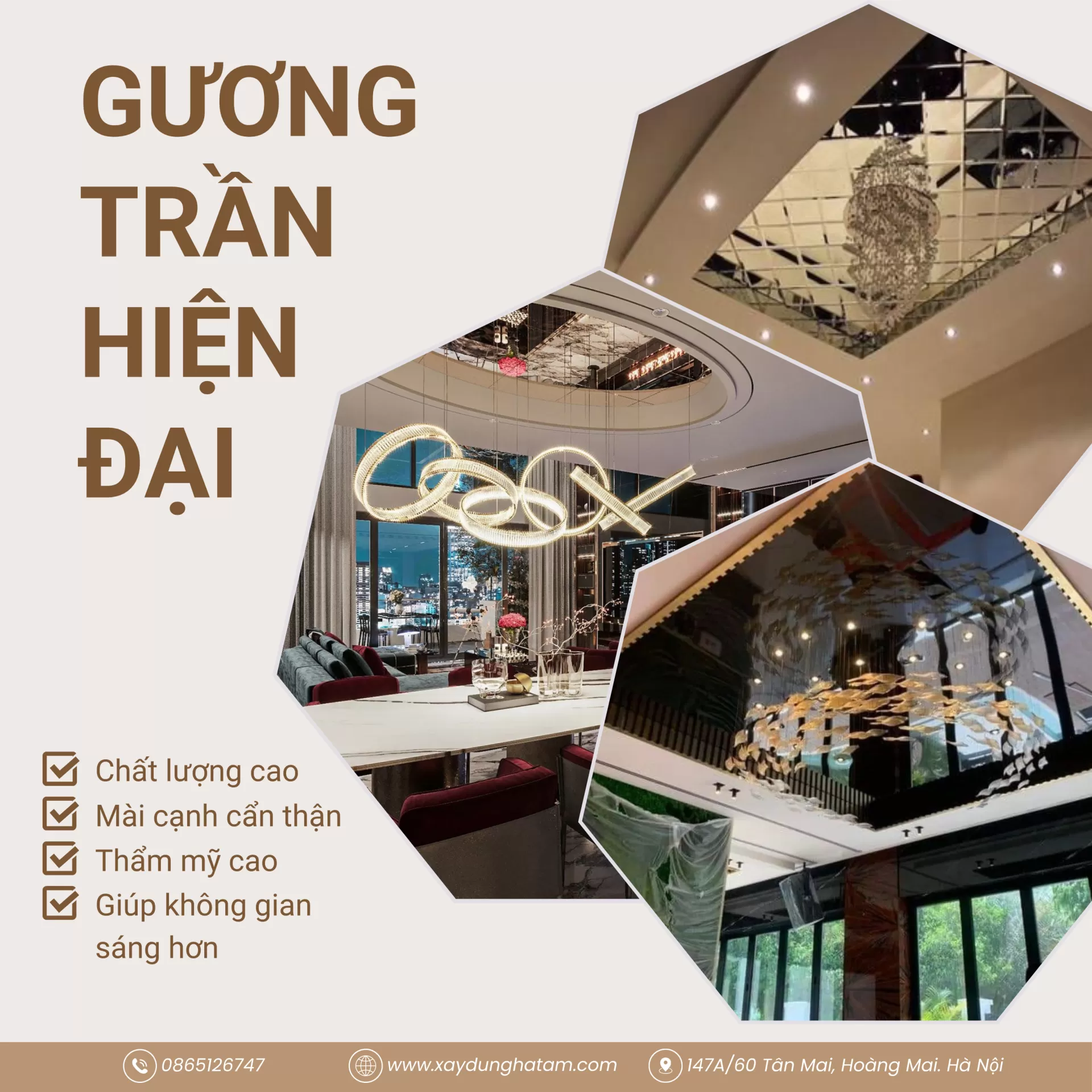 gương d&aacute;n trần ph&ograve;ng kh&aacute;ch