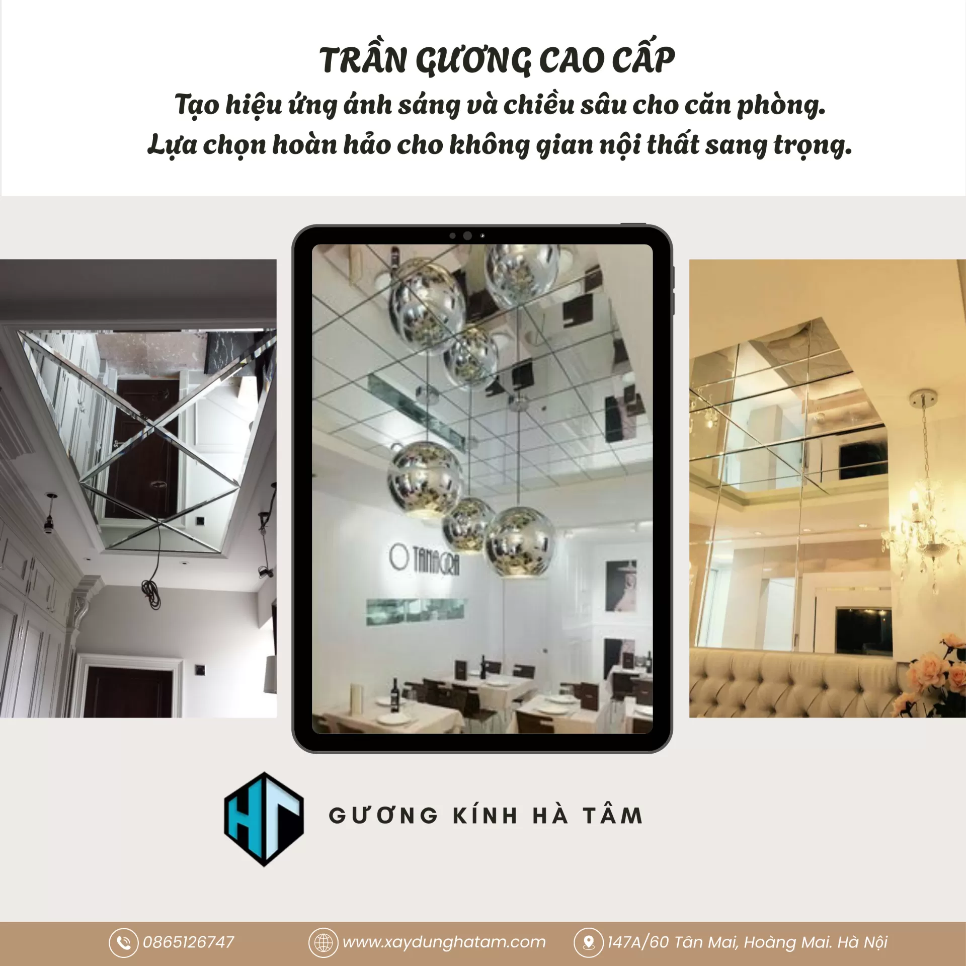 gương d&aacute;n trần ph&ograve;ng kh&aacute;ch