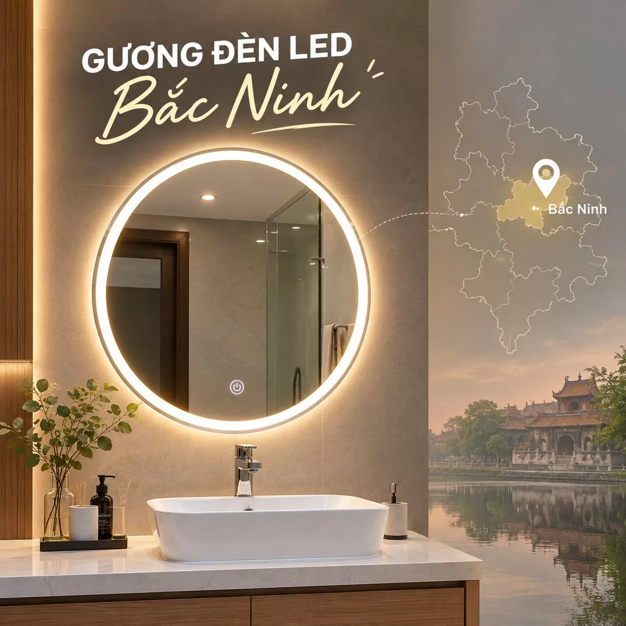 Gương đèn LED Bắc Ninh uy tín giá tốt