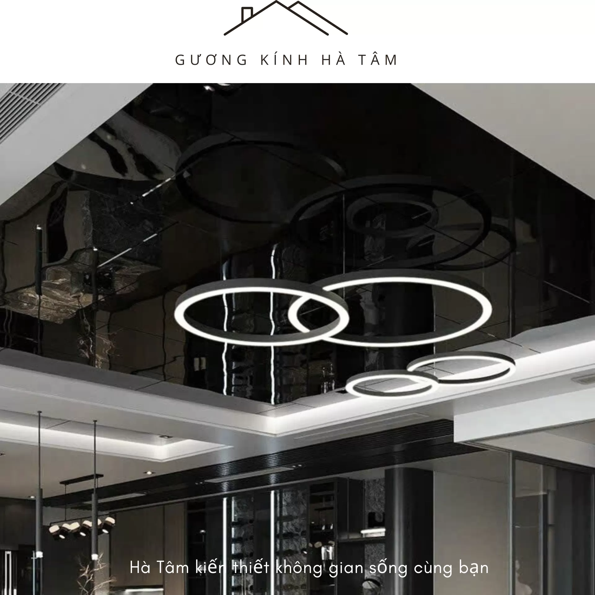 Trần Gương Màu Đen – Biến Trần Nhà Thành Điểm Nhấn Luxury Đầy Cuốn Hút