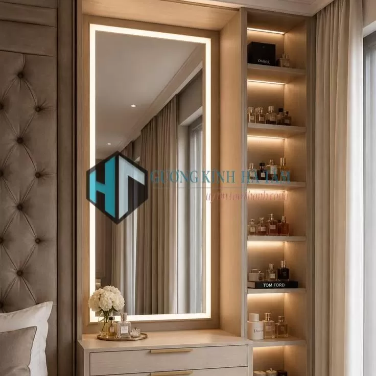 Gương trang điểm có đèn LED - Hình chữ nhật